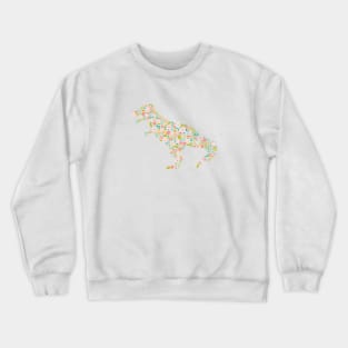 Floral T-Rex on Pink Crewneck Sweatshirt